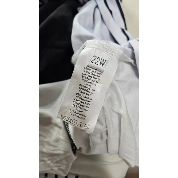 NWT Sothea Black & White Tummy Control Swimsuits V Neck Womens Swimwear Size 22W - Picture 7 of 10